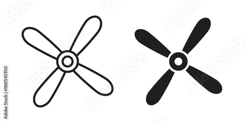 Airscrew icons in different styles. Simple icon design