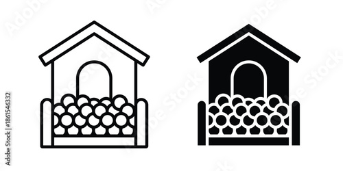 Ball pit icons in different styles. Simple icon design