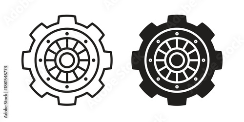 Car clutch icons in different styles. Simple icon design