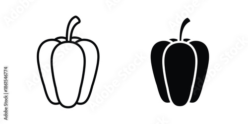 Capsicum icons in different styles. Simple icon design