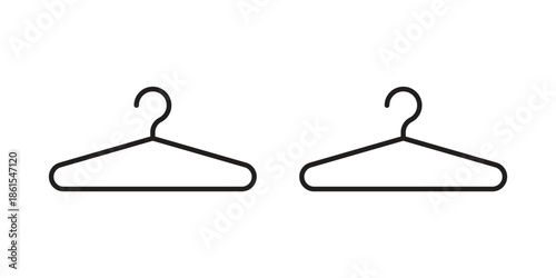 Clothes hanger icons in different styles. Simple icon design