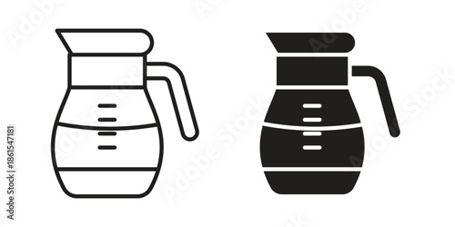 Coffee pot icons in different styles. Simple icon design