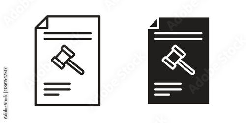 Corporative law icons in different styles. Simple icon design