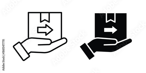 Delivering box icons in different styles. Simple icon design