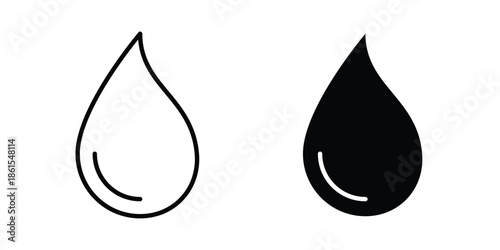 Drop icons in different styles. Simple icon design