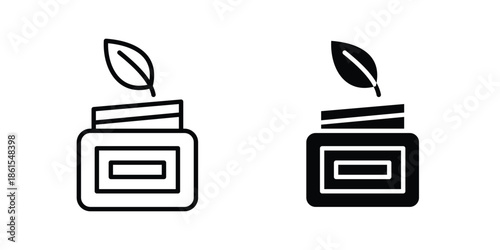 Facial cream icons in different styles. Simple icon design