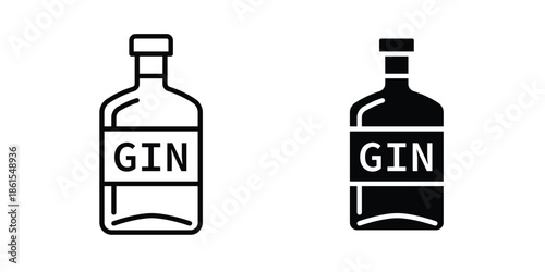 Gin icons in different styles. Simple icon design
