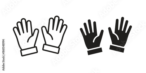 Gloves icons in different styles. Simple icon design