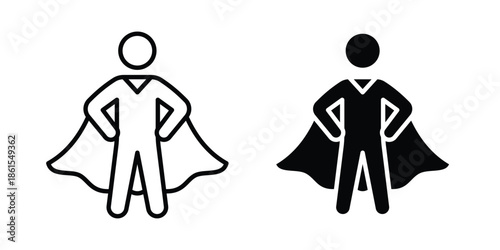 Hero icons in different styles. Simple icon design