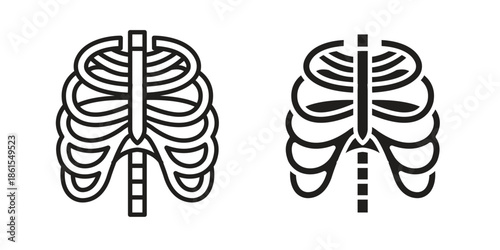 Human Ribs icons in different styles. Simple icon design