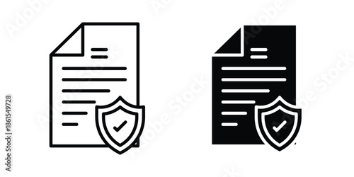 Insurance policy icons in different styles. Simple icon design