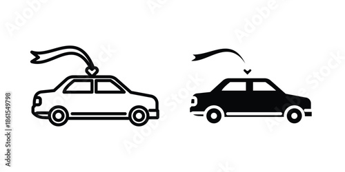 Just married icons in different styles. Simple icon design