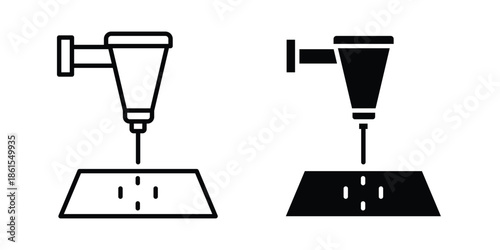Laser machine icons in different styles. Simple icon design