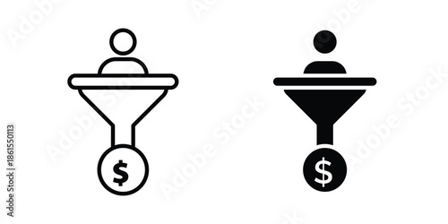 Lead conversion icons in different styles. Simple icon design