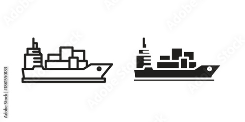 Logistic Ship icons in different styles. Simple icon design