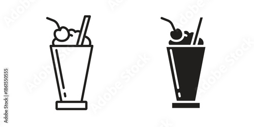 Milkshake icons in different styles. Simple icon design