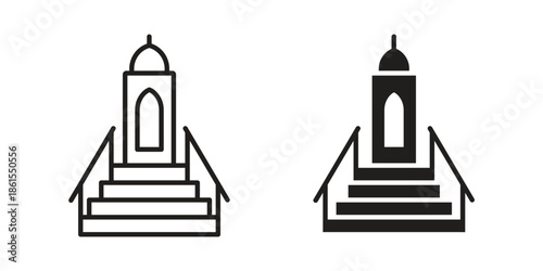 Minbar icons in different styles. Simple icon design