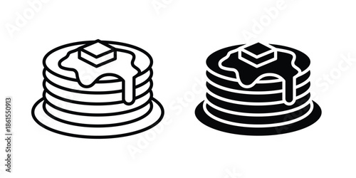 Pancake icons in different styles. Simple icon design