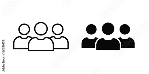 people icons in different styles. Simple icon design