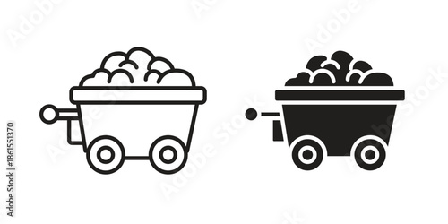 Raw material icons in different styles. Simple icon design