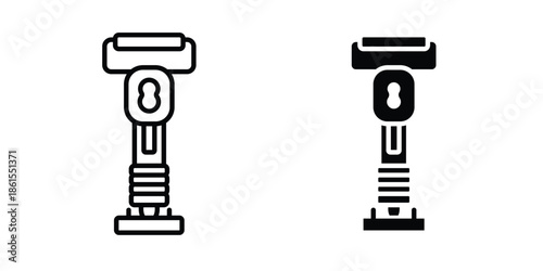 Rammer icons in different styles. Simple icon design