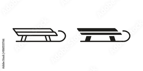 Sled icons in different styles. Simple icon design