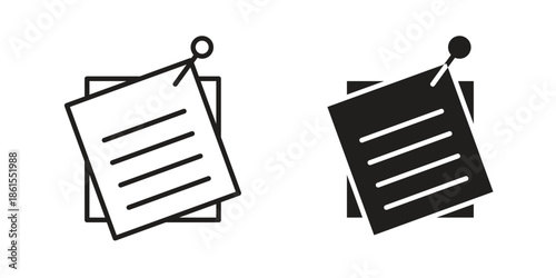 Sticky notes icons in different styles. Simple icon design