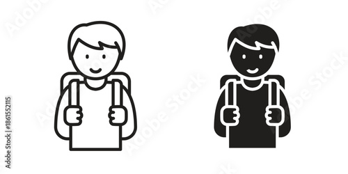 Student icons in different styles. Simple icon design