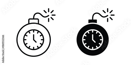 Time bomb icons in different styles. Simple icon design