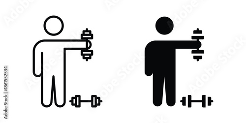 Training icons in different styles. Simple icon design