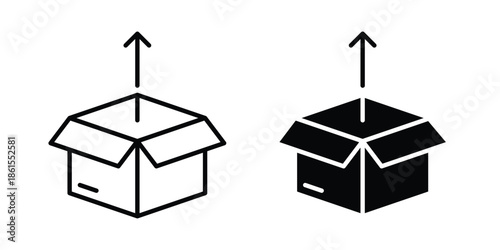 Unpacking icons in different styles. Simple icon design