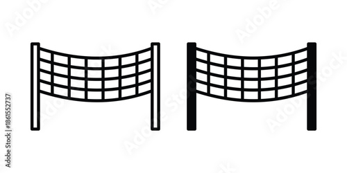 Volleyball net icons in different styles. Simple icon design
