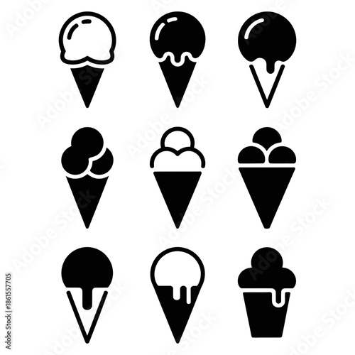 set of ice creams