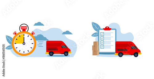Illustration of Delivery Service Concept has been established
