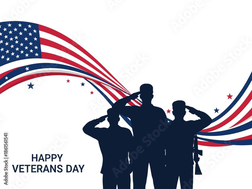 Happy Veterans Day Celebrating and Honoring US Military Heroes with Patriotism