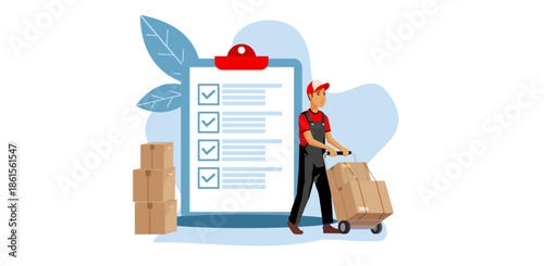 Illustration of Delivery Service Concept has been established
