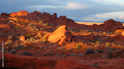 Tableau sur toile Red Rock Mound Formation at Sunset