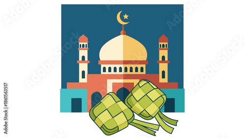 Ketupat traditional Indonesian rice cakes for Eid al-Fitr celebration.