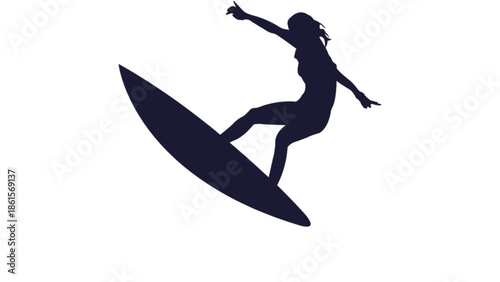 Vector illustration surfer on the beach