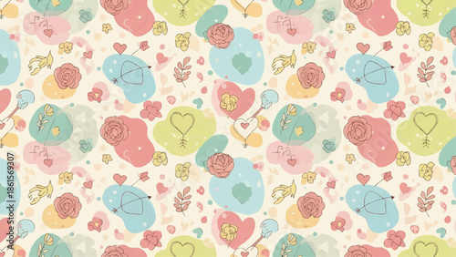 A vibrant illustration of various colorful cartoon animals and flowers scattered across a cream background.