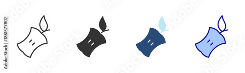 Apple Waste Icon Set. Designed In Multi Style