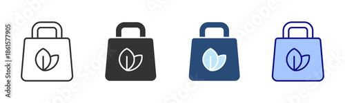 Eco Bag Icon Set. Designed In Multi Style