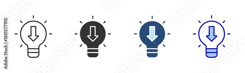 Eco Bulb Icon Set. Designed In Multi Style