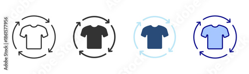 Recycle Clothes Icon Set. Designed In Multi Style
