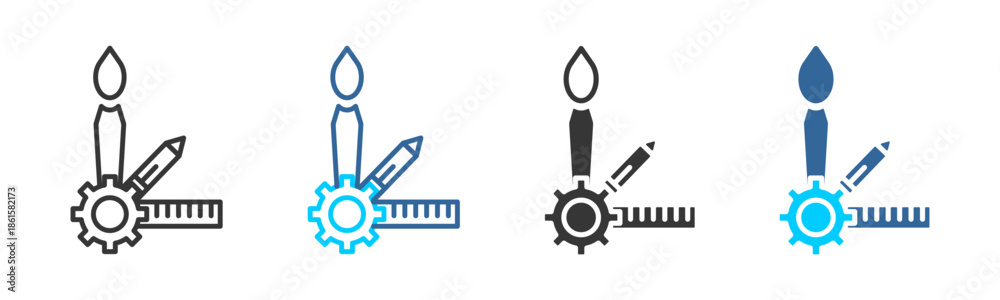 Obraz premium creativity icon set multiple style collection
