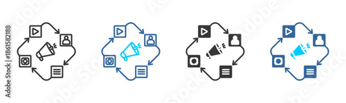 storytelling icon set multiple style collection	