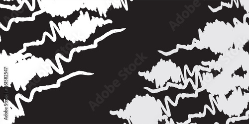 Bild auf Leinwand Abstract White Jagged Lines on Black Background.