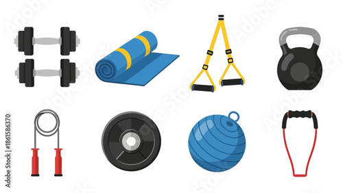 Essential flat gym equipment collection for fitness enthusiasts