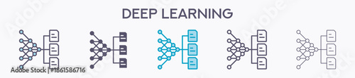 Deep Learning Element For Design Graphic - Multi Styles. Vector Illustration Of Two Colored And Black. Multiple Icons Designs Can Be Used For Mobile, Ui, Web 