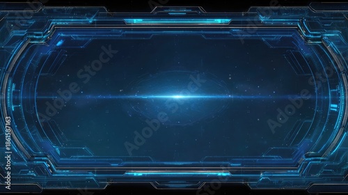 Futuristic digital interface background with glowing blue elements and sleek technology design for sci-fi themes